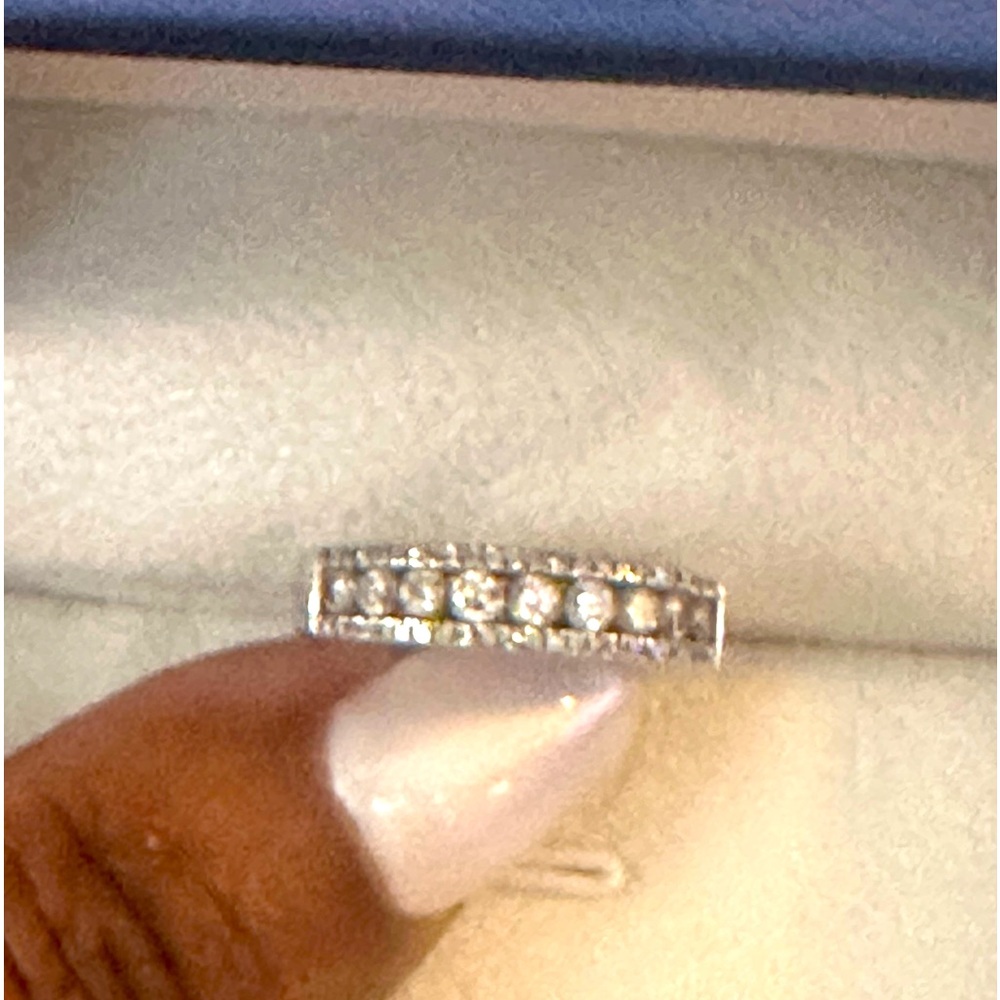 3/4 Diamond White Gold Anniversary Ring. Size 7.5